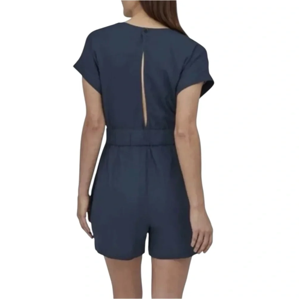 Patagonia Organic Cotton Gauze Stone Blue Casual Romper Playsuit Women’s Small - Picture 2 of 9